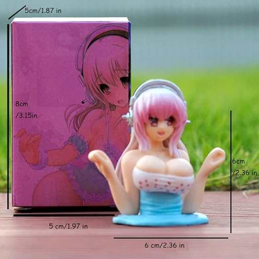 Chest Shaking Car Ornaments, Anime Figure Girl Car Dashboard Decorations, Collectible Figurines Cute Anime Girl Figure, Chest Shaking Ornament for Room Car Decor (Sonico)