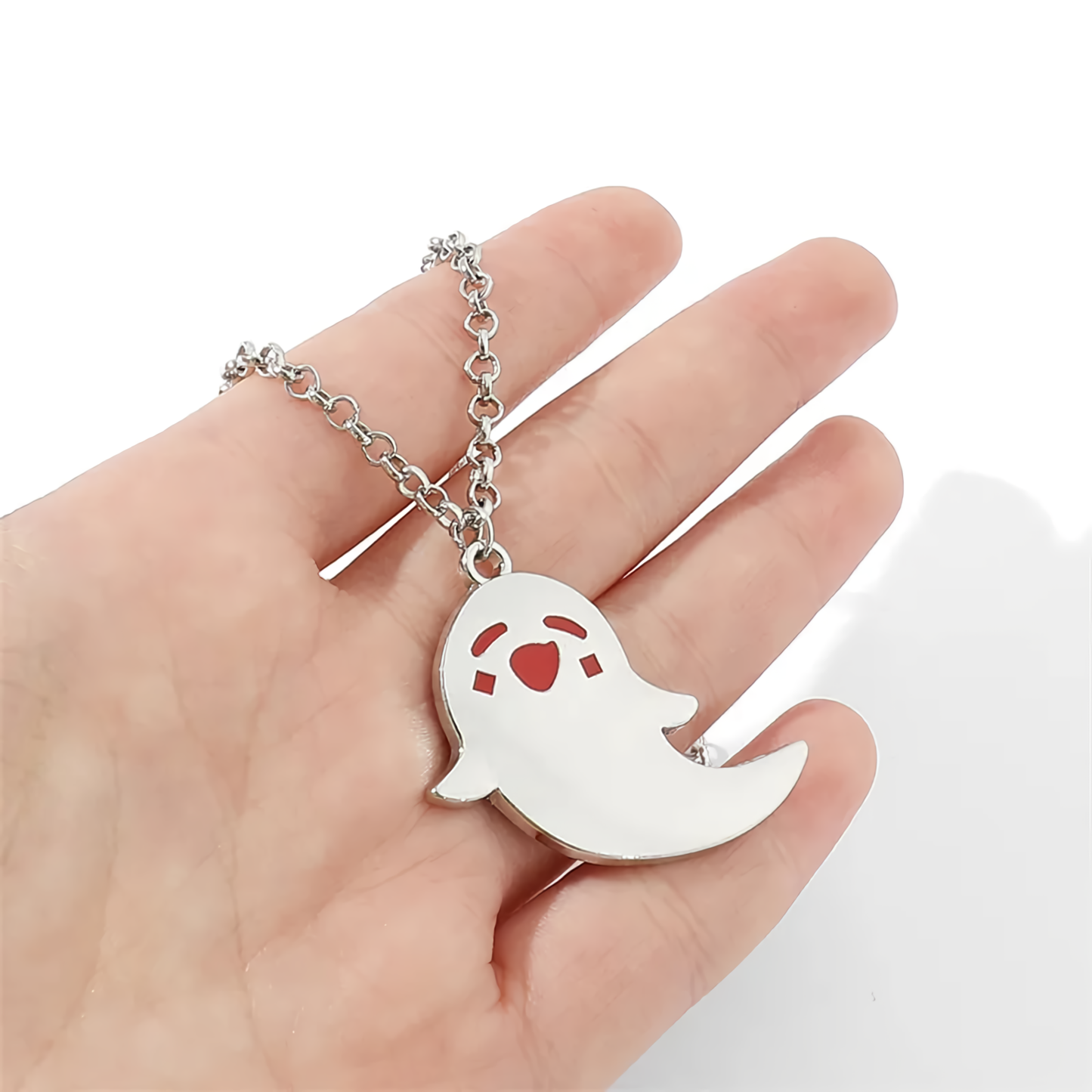 Hu Tao Ghost Necklace - Genshin 50CM | Silver Plated Rope Chain